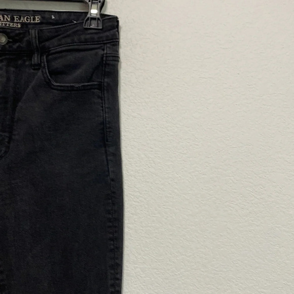 American Eagle Super Hi-Rise Black Wash Ripped Knees Skinny Jegging 6L - Picture 6 of 11